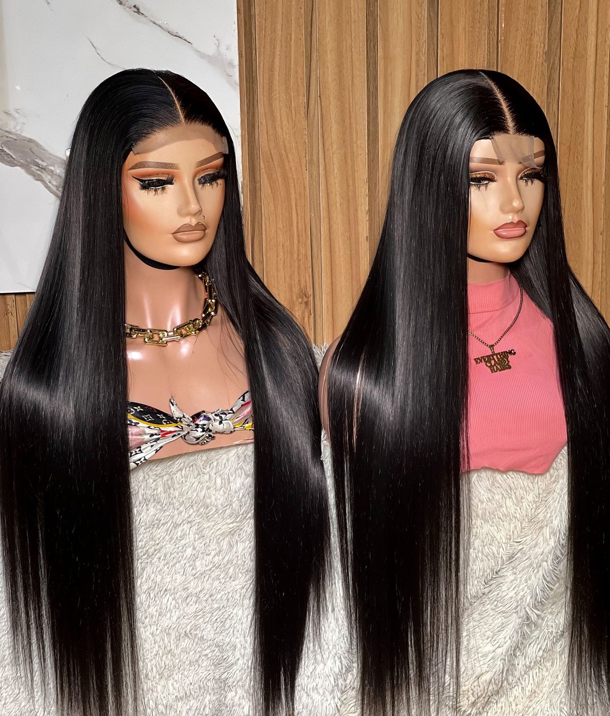 Perruque de cheveux humains vietnamiens raides