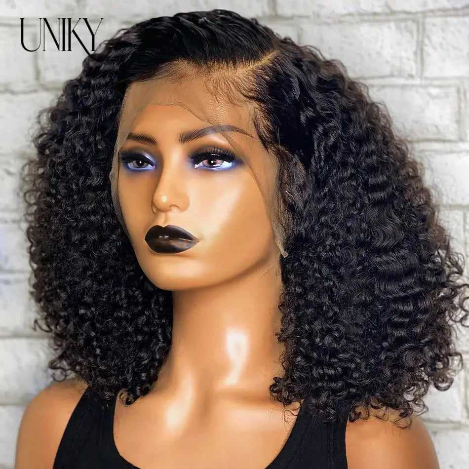 Short Curly Human Hair Bob Wig Water Lace Front Human Hair Wigs Forwomen Preplucked Brazilian Glueless 13X4 Lace Wig hair