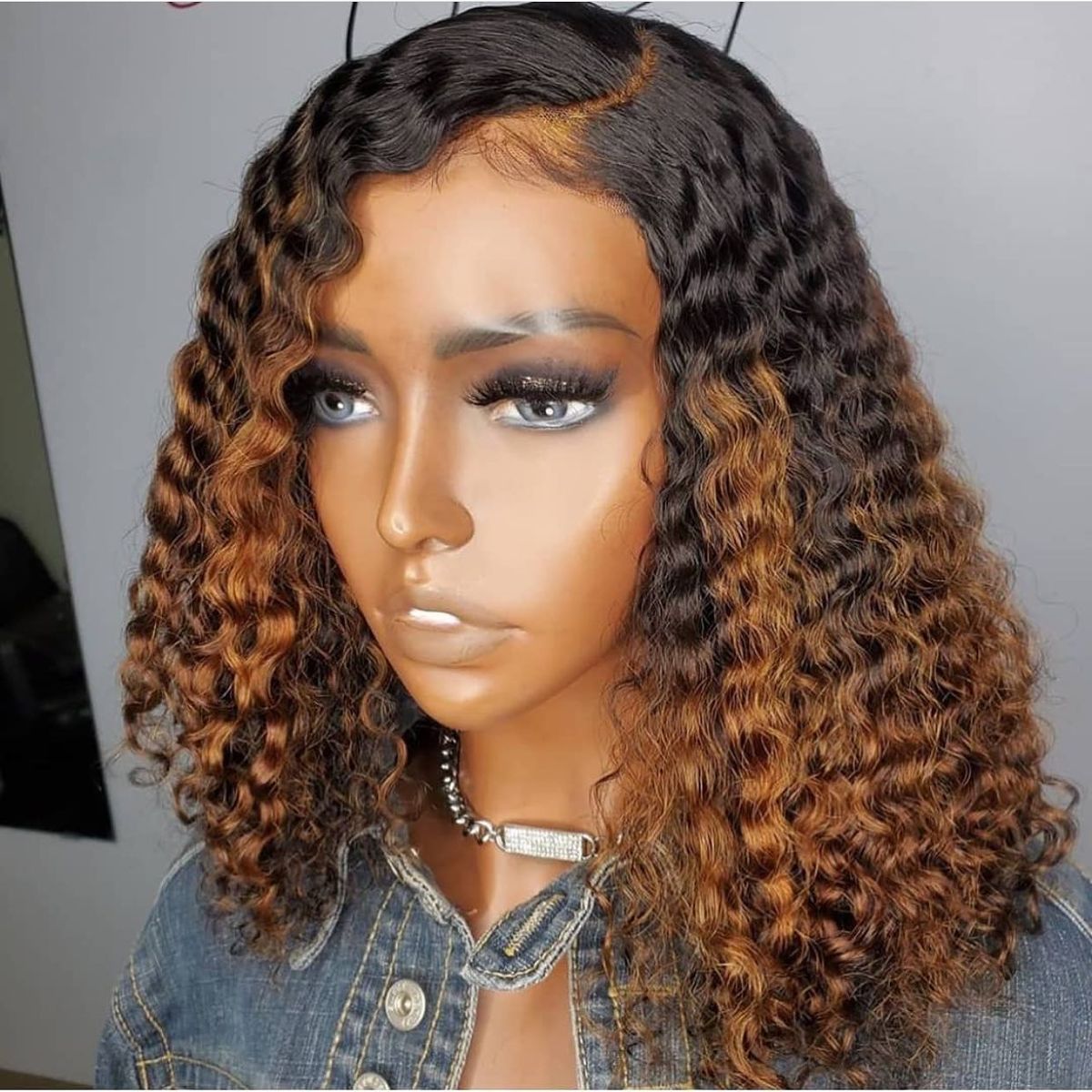 Human hair lace front wigs