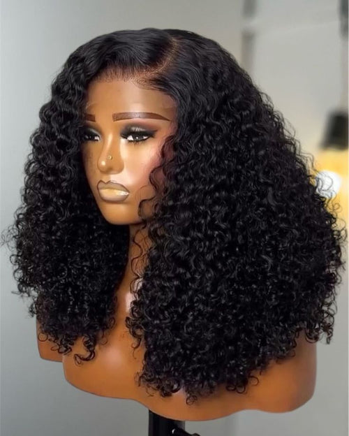 Short Curly Human Hair Bob Lace Front Wig